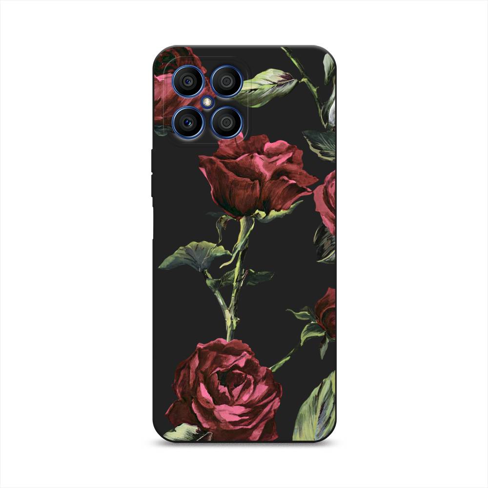 

Чехол Awog на Honor X8 "Бордовые розы фон", Бордовый, 6107652-1