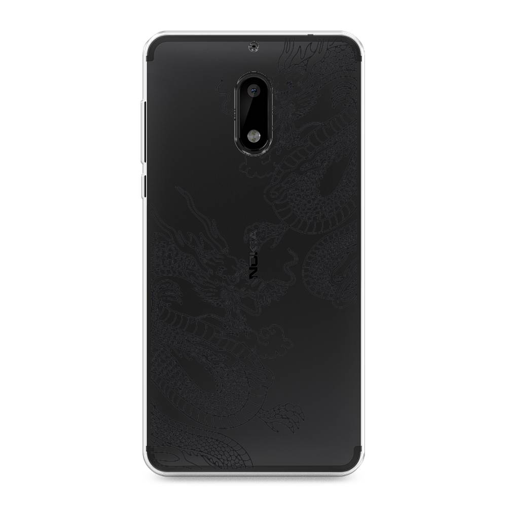 

Чехол на Nokia 6 "Два китайских дракона", Серый;черный, 120350-1