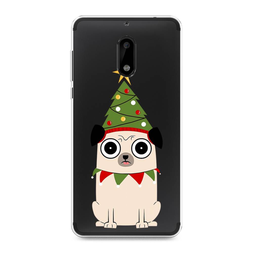 

Чехол на Nokia 6 "Собачка с ёлочкой", Бежевый;красный;зеленый, 120350-1