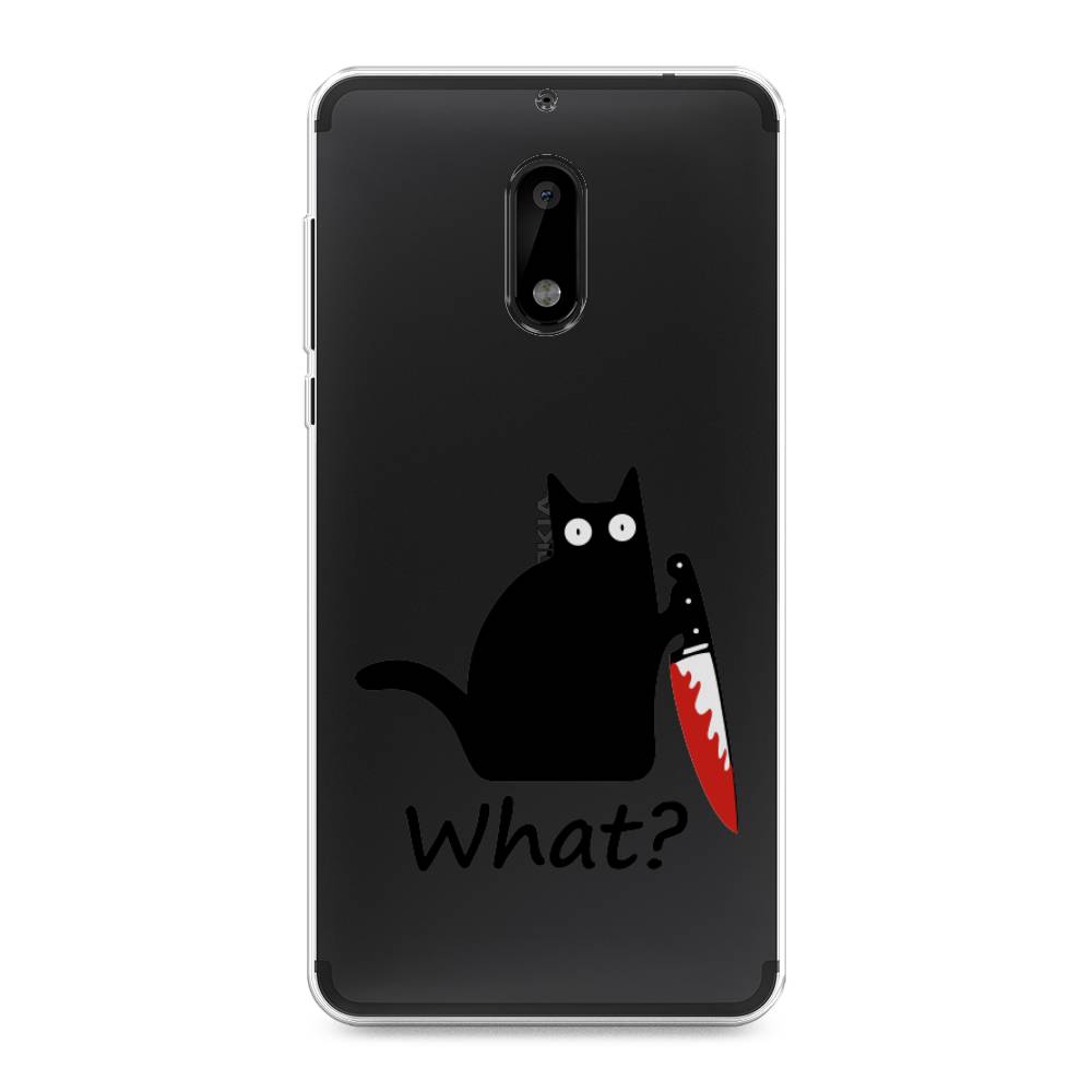 

Чехол на Nokia 6 "Котик с ножом", Черный;красный, 120350-6