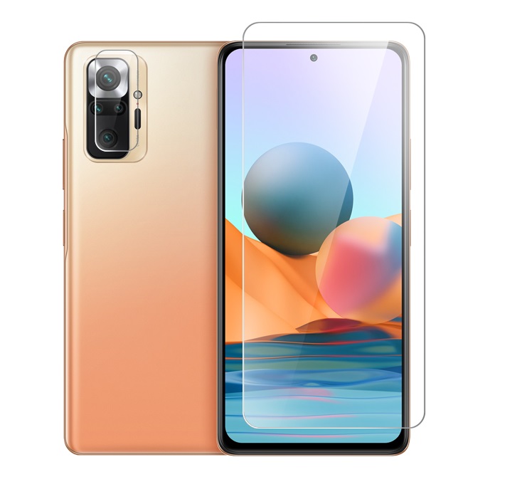 

Защитное стекло для Xiaomi Redmi Note 10 Pro на экран и камеру гибридное прозрачное, Xiaomi Redmi Note 10 Pro