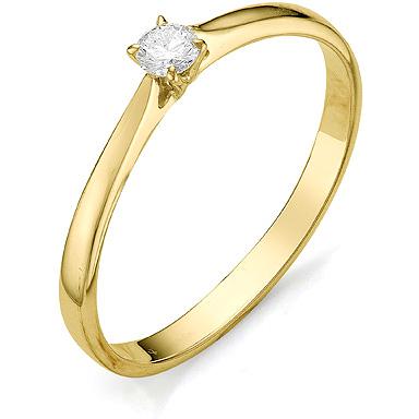 

Кольцо из желтого золота с бриллиантом р. 17 АЛЬКОР 12067-300, 12067-300