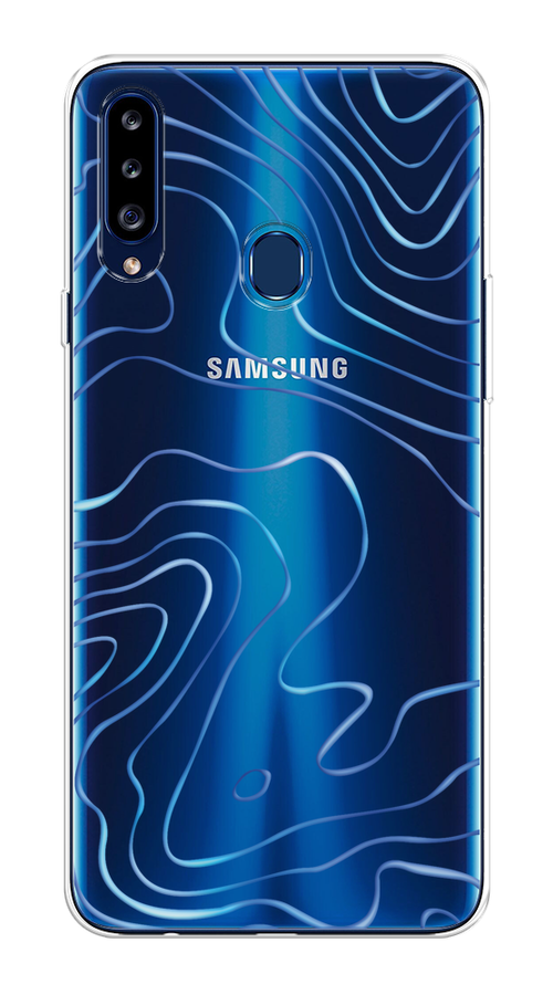 

Чехол на Samsung Galaxy A20s "Blue lines", Прозрачный;синий, 2100850-1