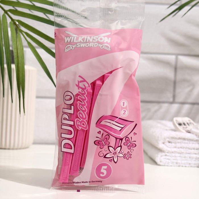 Станок для бритья одноразовый женский Wilkinson Sword DUPLO Beauty, 2 лезвия, 5 шт.