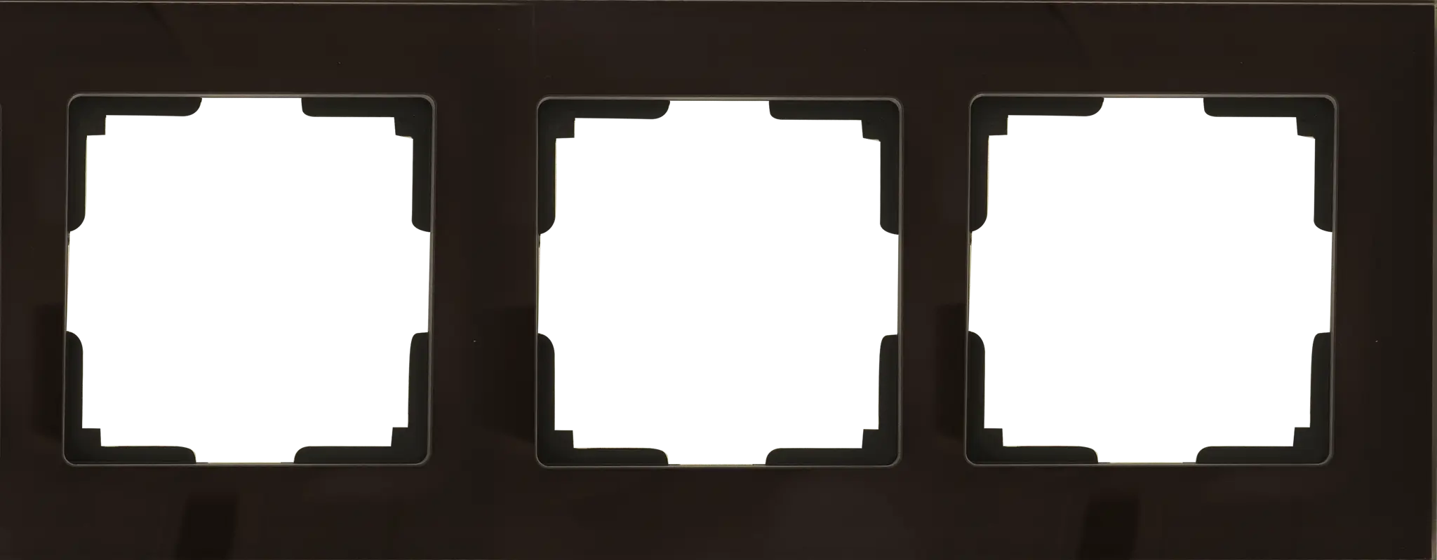 Рамка для розеток и выключателей Werkel Favorit 3 поста стекло цвет коричневый