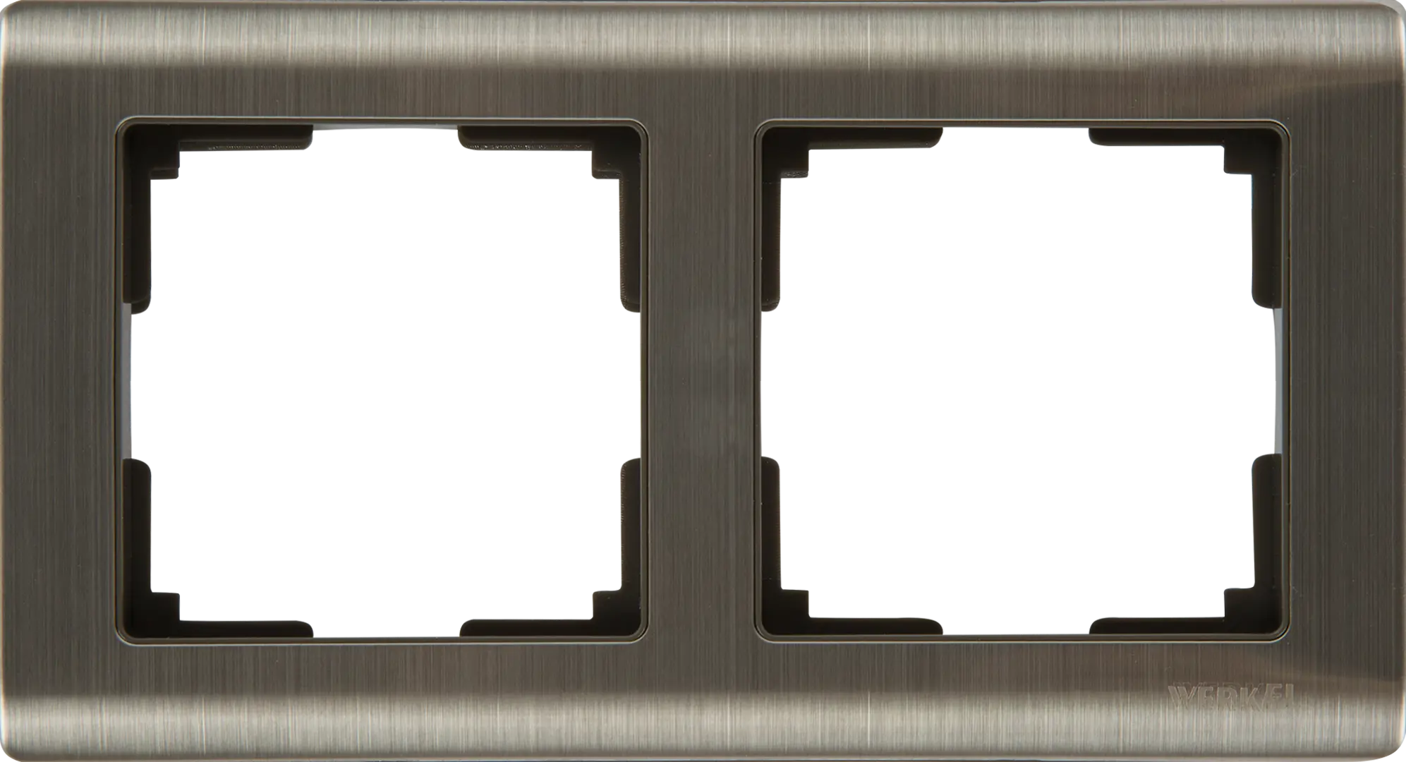 

Рамка для розеток и выключателей Werkel Metallic 2 поста металл цвет глянцевый никель, Серебристый
