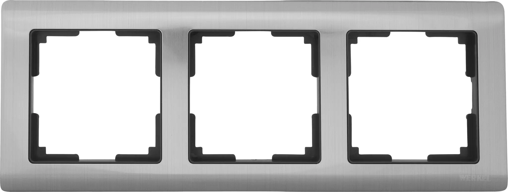 Рамка для розеток и выключателей Werkel Metallic 3 поста металл цвет глянцевый никель