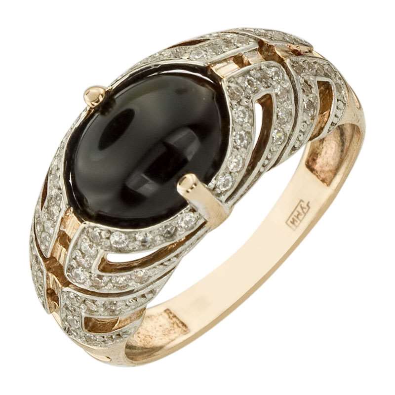 

Кольцо из золота р. 17 ALORIS 1764АгчКц, агат\фианит, 1764АгчКц