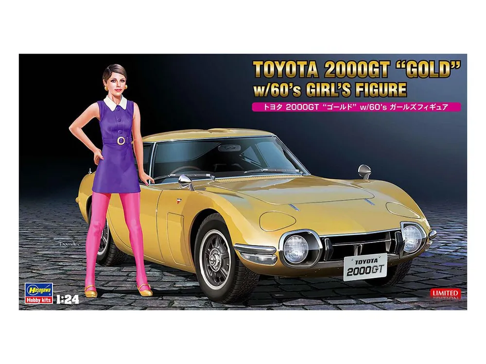 

52333-Автомобиль с фигуркой TOYOTA 2000GT quot;GOLDquot; w/60s GIRLS FIGURE Ltd Edition