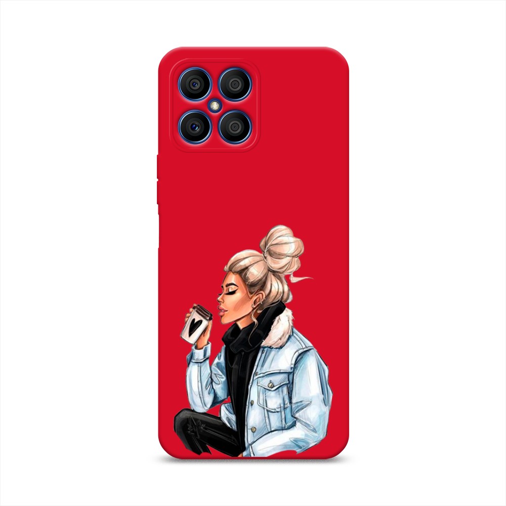

Чехол Awog на Honor X8 "Cute girl", Бежевый;черный;голубой, 6107653-1