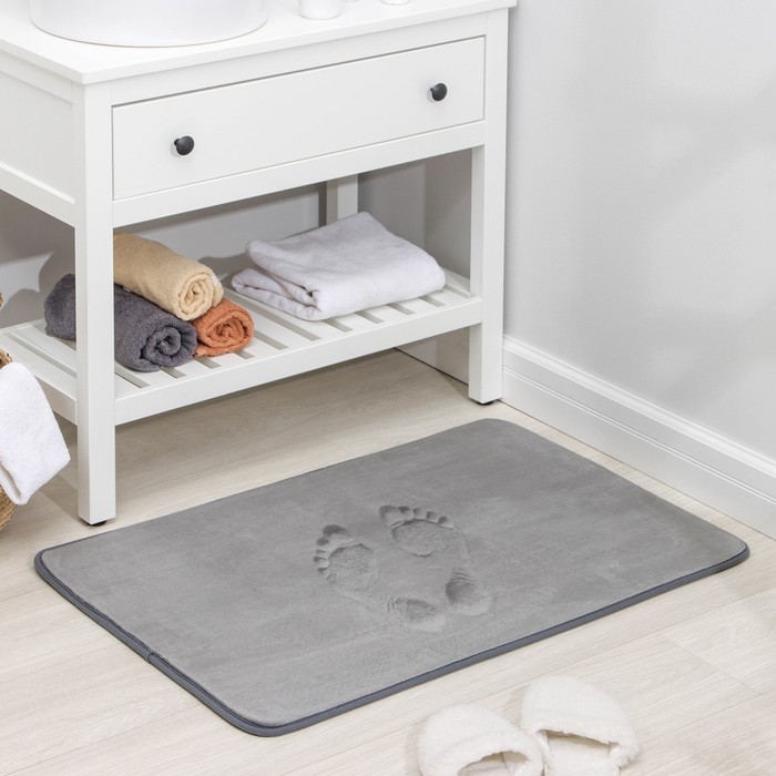 

Коврик для дома с эффектом памяти SAVANNA Memory foam, 60×90 см, цвет серый