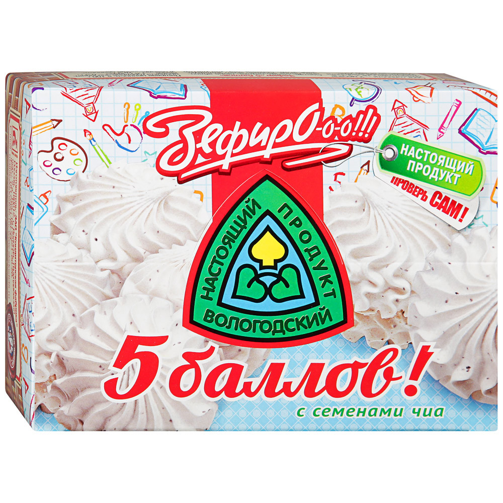 

Зефир Вологодская КФ 5 баллов с семенами чиа 240 г