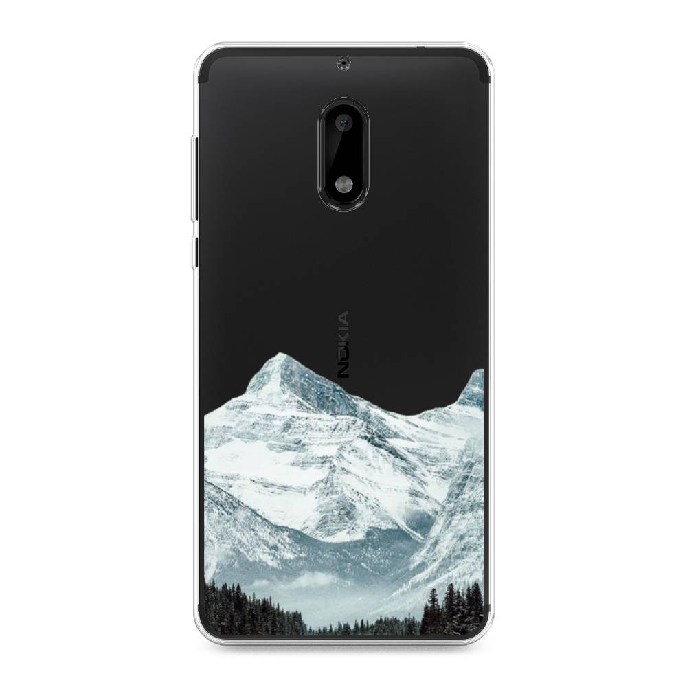 

Чехол на Nokia 6 "Горы арт 1", Белый;зеленый, 120350-2