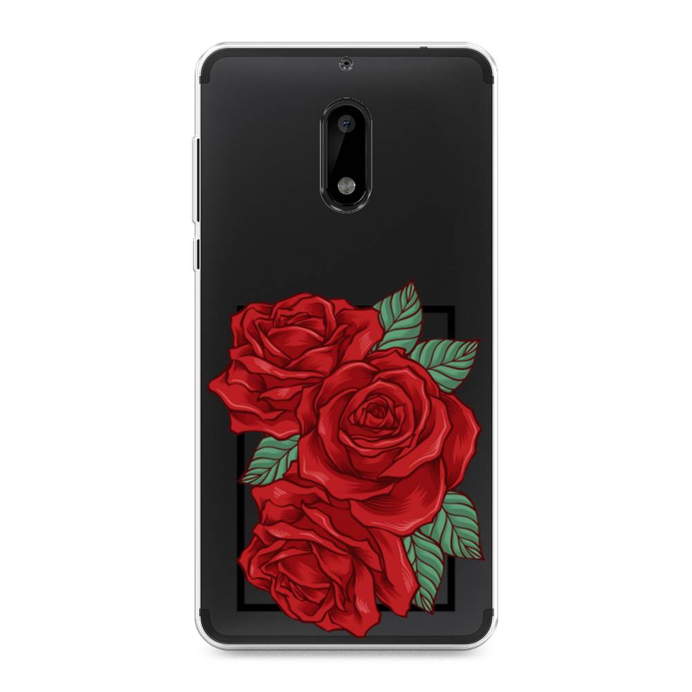 

Чехол на Nokia 6 "Три алые розы", Красный, 120350-2