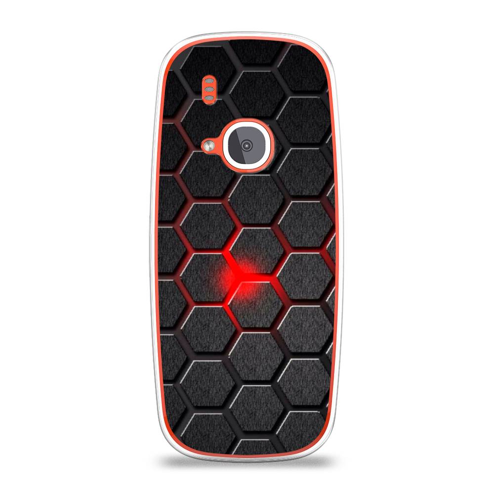 

Чехол на Nokia 3310 (2017) "Соты красные", Красный;черный;серый, 120550-3