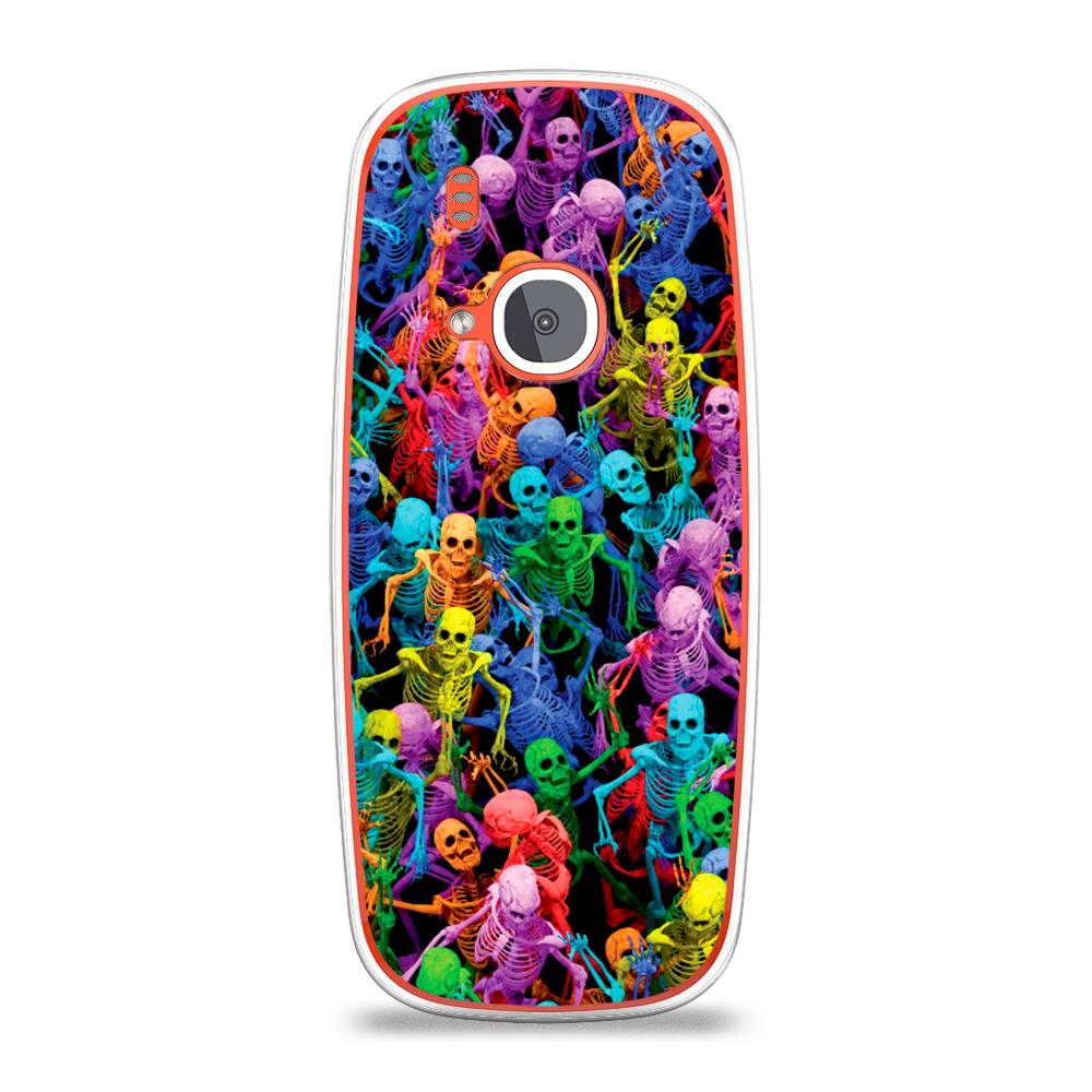 

Чехол на Nokia 3310 (2017) "Вечеринка скелетов", Фиолетовый;желтый;оранжевый, 120550-6