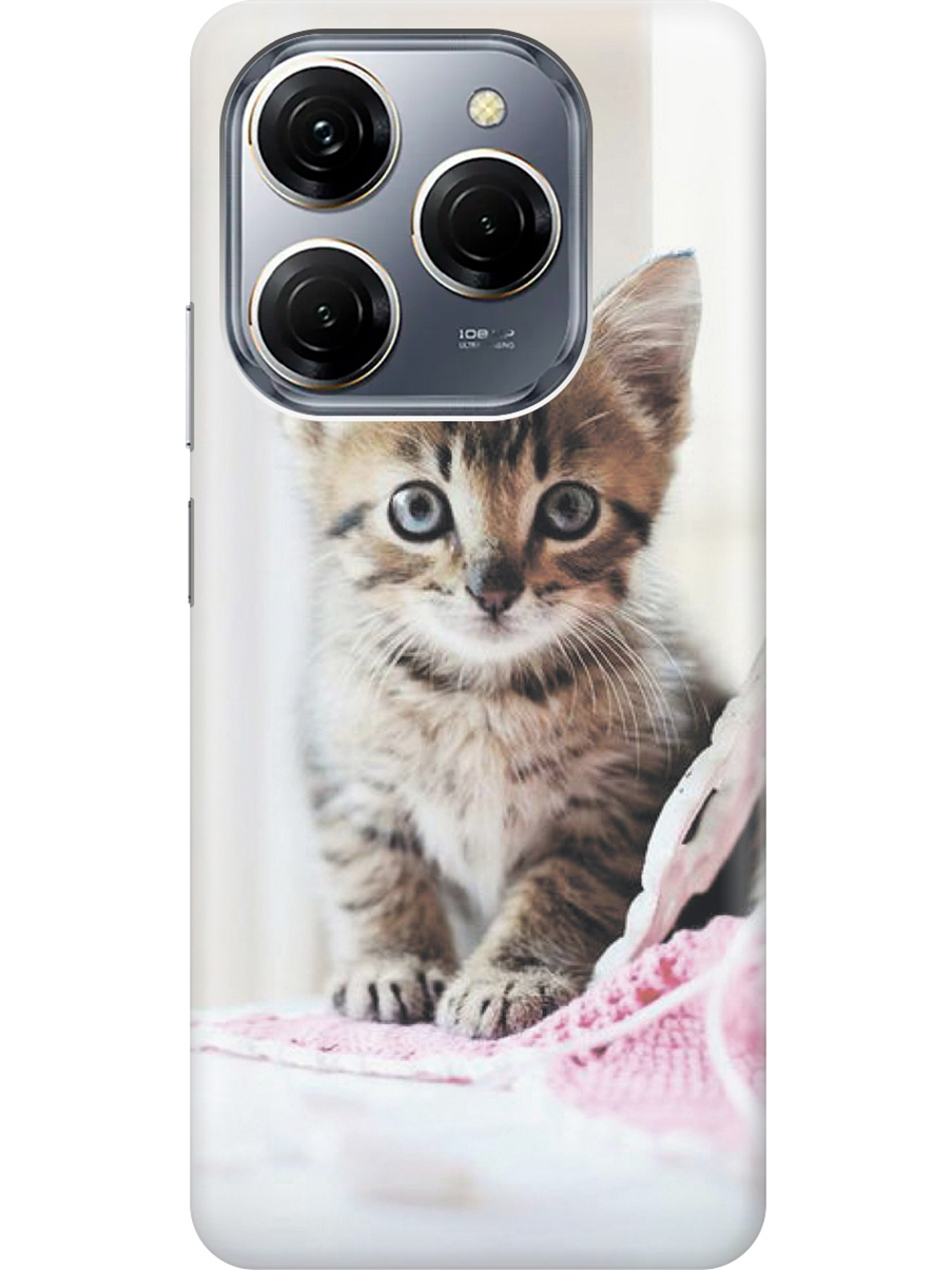

Силиконовый чехол на Tecno Spark 20 Pro с рисунком "Милый котенок", Белый;коричневый, 20011919