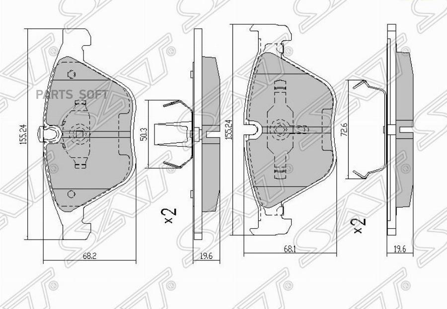 

Колодки Тормозные Перед Bmw E82/E90/92/90/E60/63/65/E89/E84 Sat арт. ST-34116794917