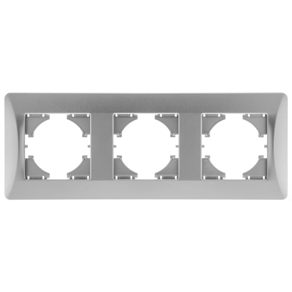 Рамка GUSI ELECTRIC Ugra 3-местная, цвет серебро. С1130-004