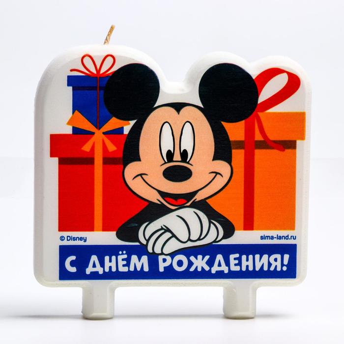 

Свеча в торт "С Днем Рождения", Микки Маус, Микки Маус и друзья