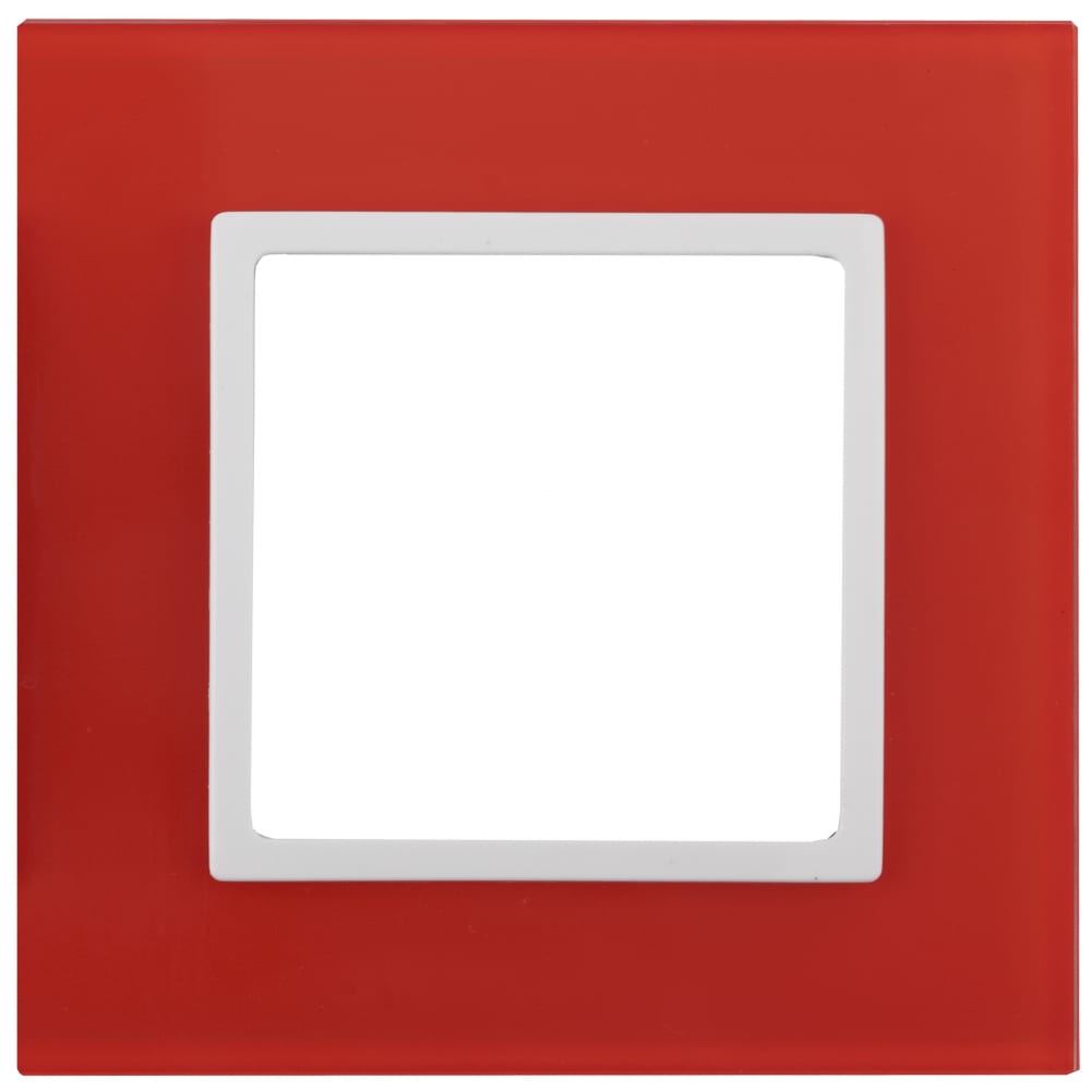 Рамка ЭРА 14-5101-23 на 1 пост, стекло, Elegance, красный+белый Б0034478