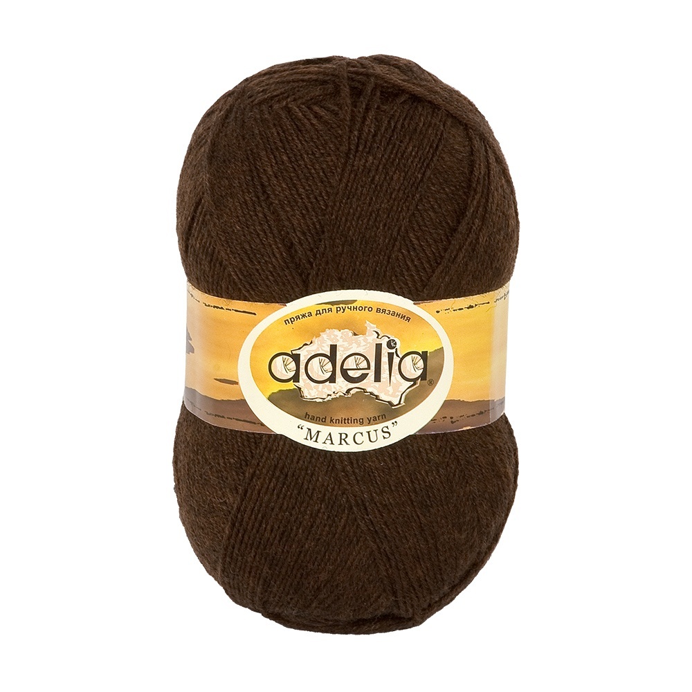 

Пряжа Adelia Marcus, 60% полиэстер, 40% шерсть, 5 шт по 100 г, 375 м, 21 коричневый