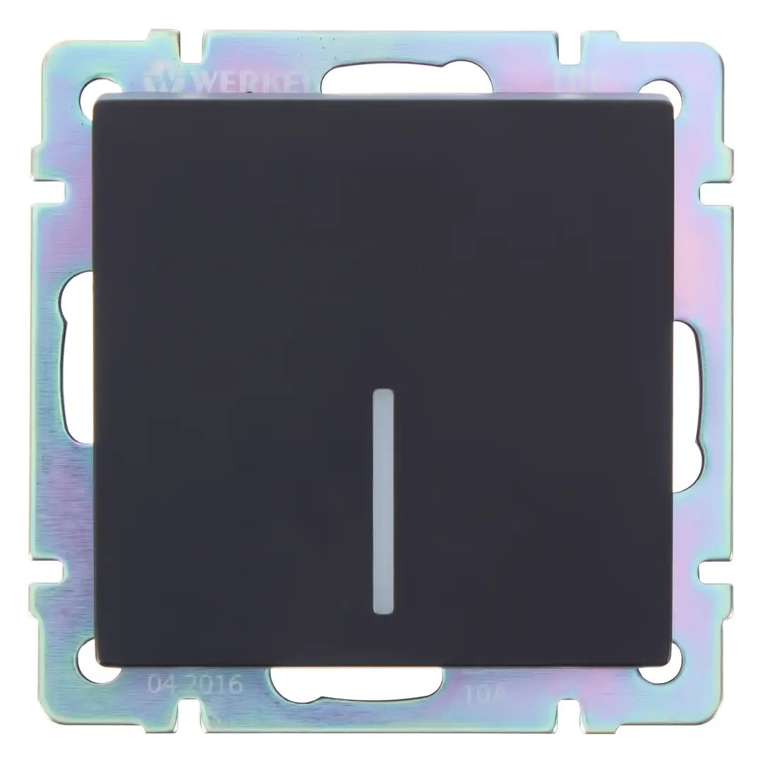 Выключатель встраиваемый Werkel 1 клавиша с подсветкой, цвет черный клавиша для переключателя жалюзи efapel 90613 tpe
