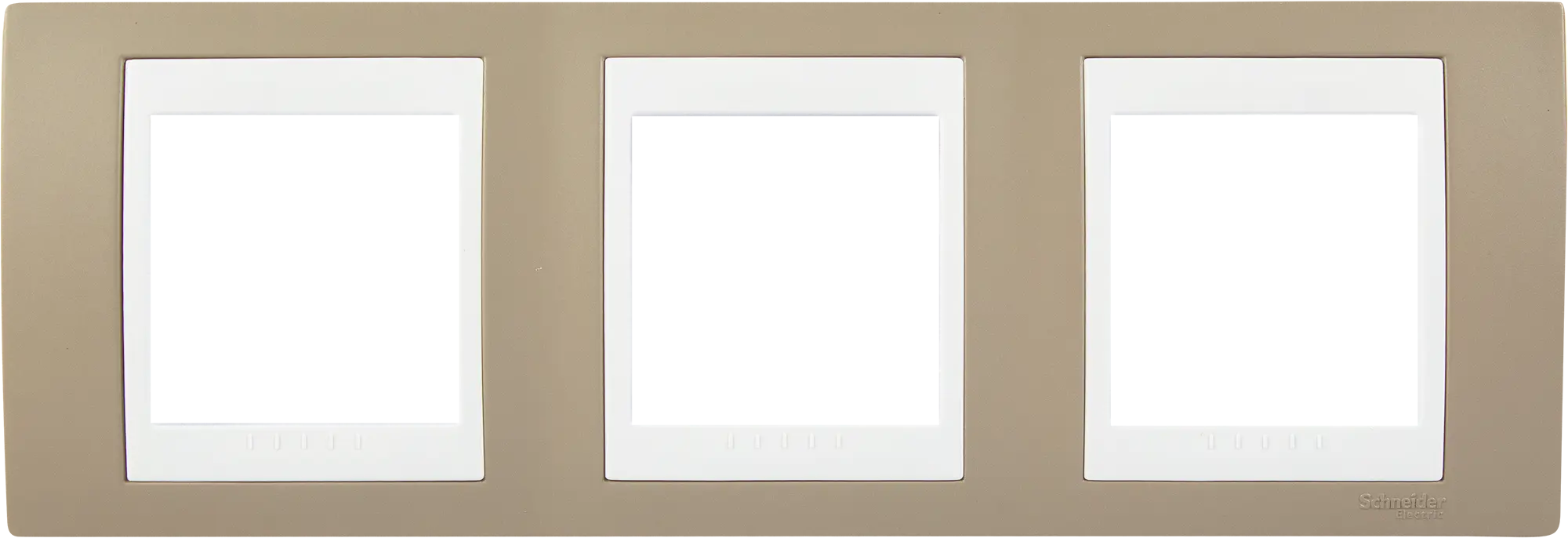 

Рамка для розеток и выключателей Schneider Electric Unica 3 поста, цвет коричневый/белый