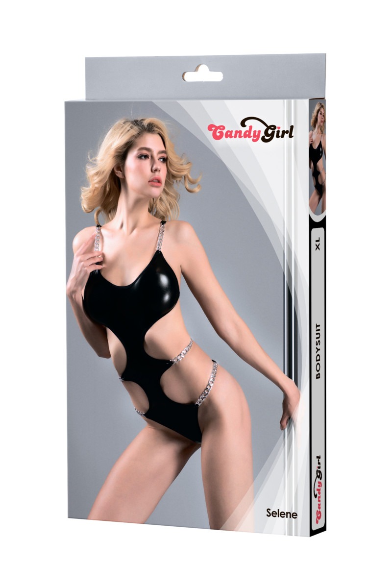 

Стильное боди с цепочками Candy Girl Selene черное, Черный, 230724