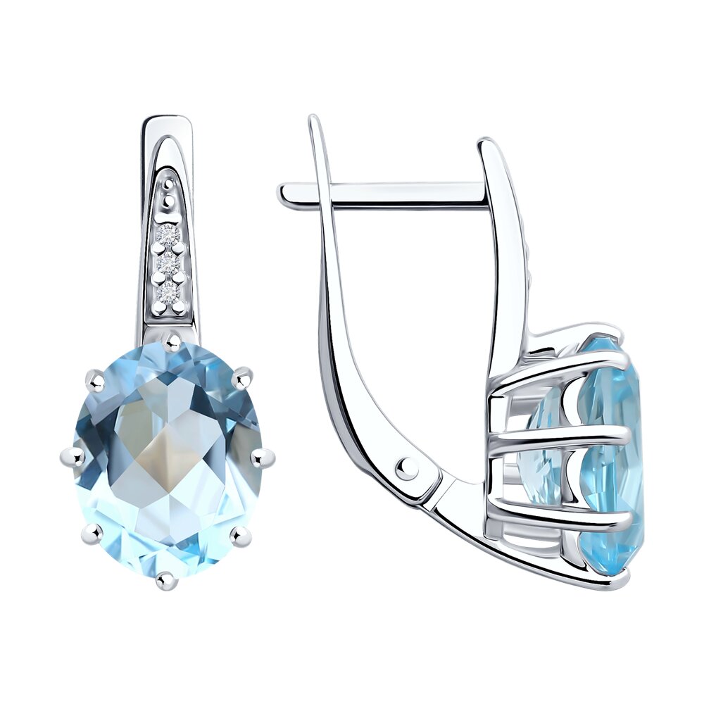 

Серьги из серебра Diamant 94-320-02054-1, фианит/топаз, 94-320-02054-1