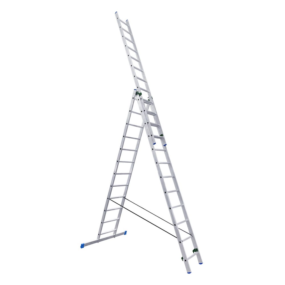 

Алюминиевая трехсекционная лестница Евродизайн 12 ступеней LS312