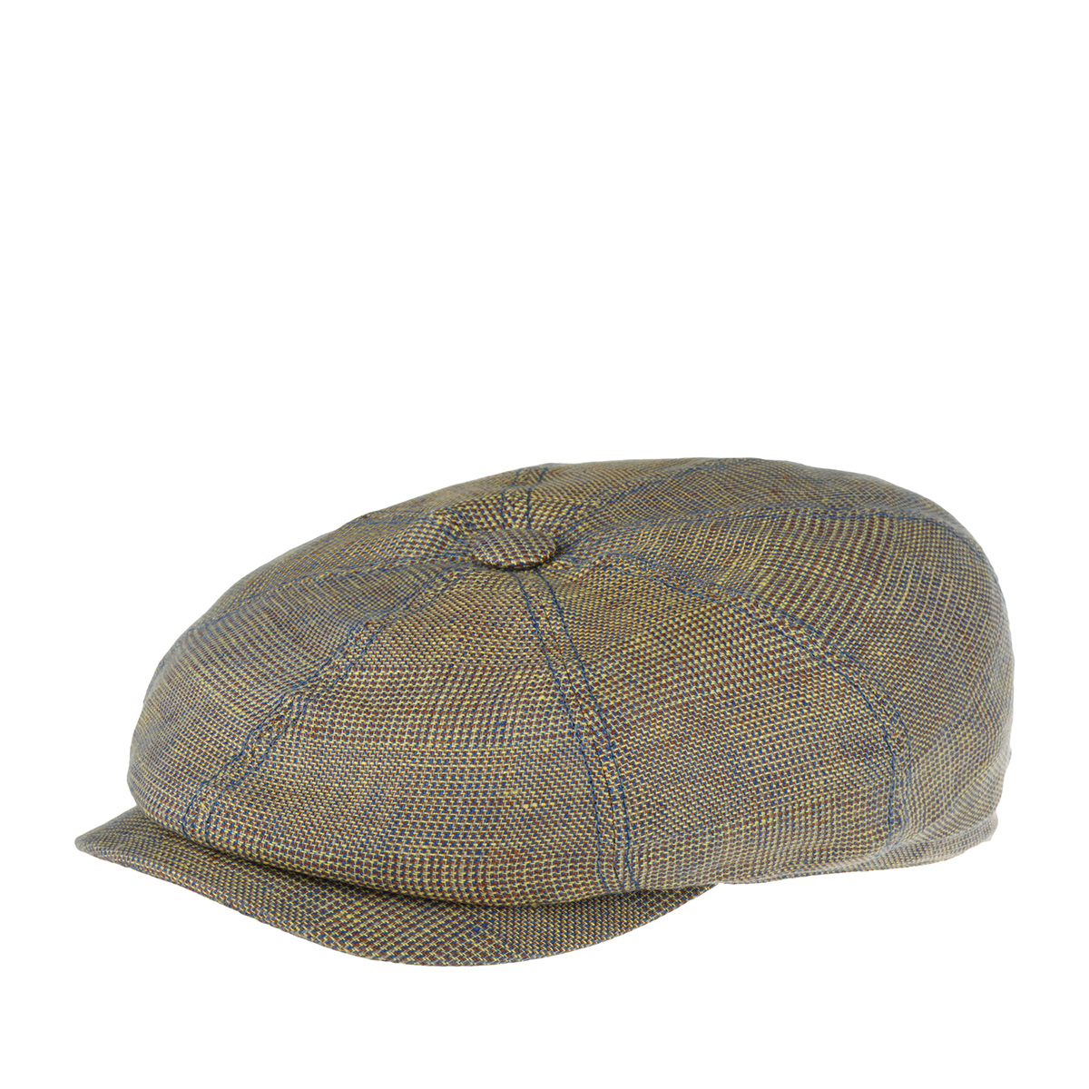 Кепка унисекс Stetson 6873303 HATTERAS LINEN IRREGULAR CHECK синяя/желтая, р.57