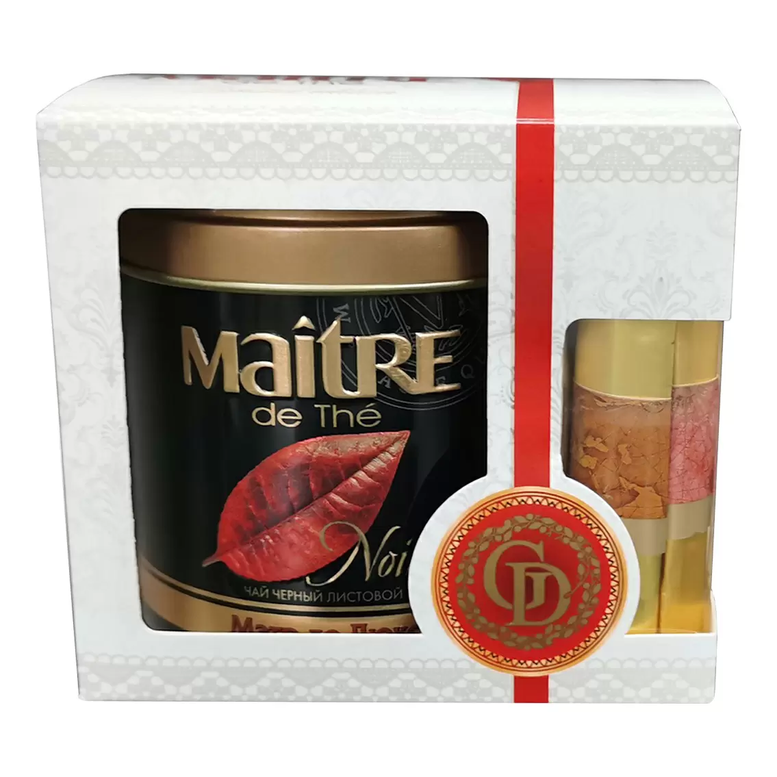Набор Чай Maitre De The Де Люкс + конфета Golden Dessert 144 гр