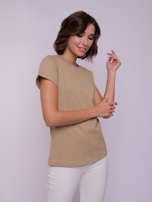 

Футболка женская Uzcotton W-F бежевая L, Бежевый, W-F