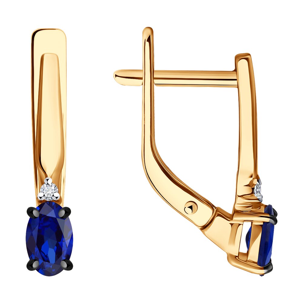 

Серьги из красного золота Diamant 51-220-02400-1, бриллиант/сапфир, 51-220-02400-1