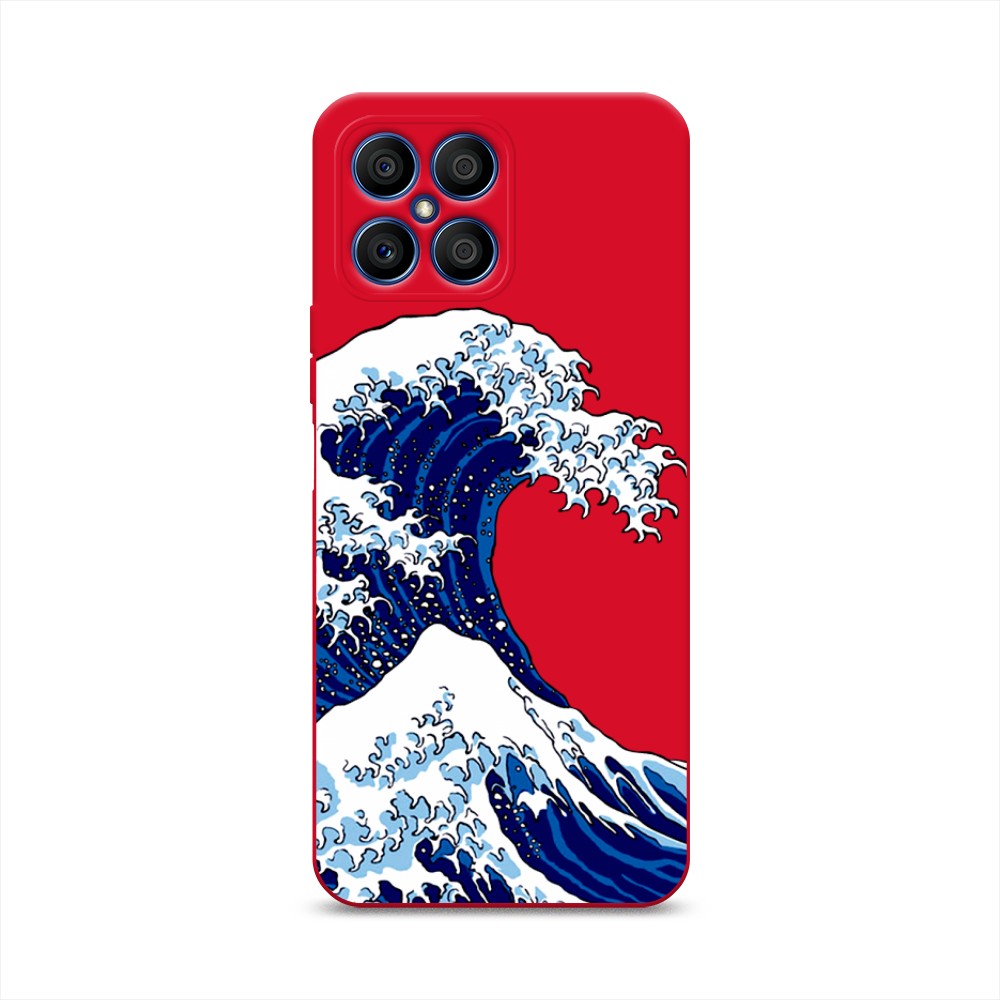 

Чехол Awog на Honor X8 "Волна в Канагаве", Синий;белый, 6107653-1