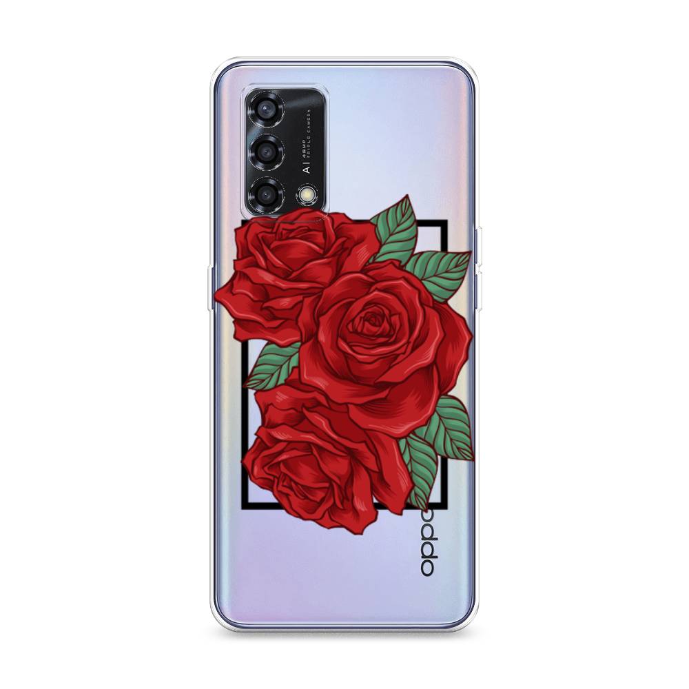 

Чехол на Oppo Reno 6 Lite "Три алые розы", Красный, 259550-2