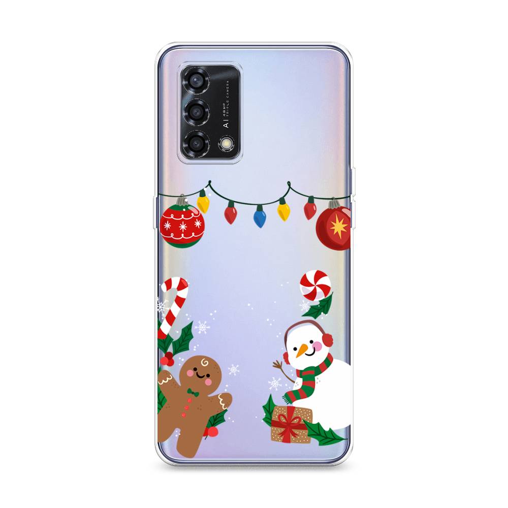 

Чехол на Oppo Reno 6 Lite "Новогоднее настроение", Коричневый;красный;зеленый, 259550-5