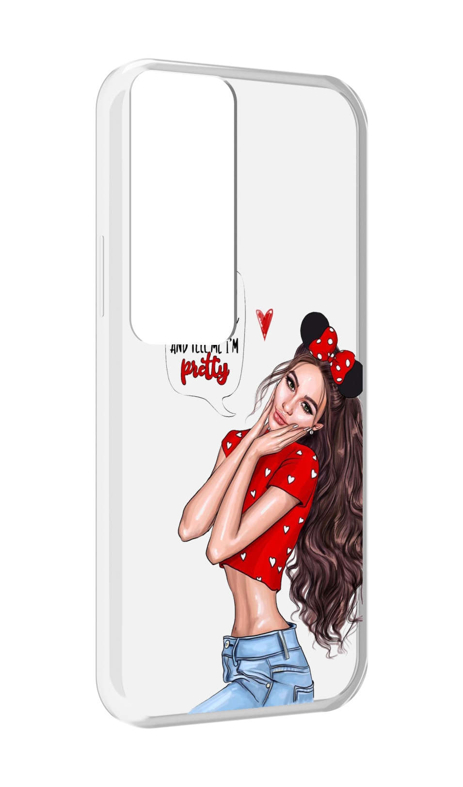 

Чехол MyPads Девушка-Мини женский для Tecno Pova Neo 2, Прозрачный, Tocco