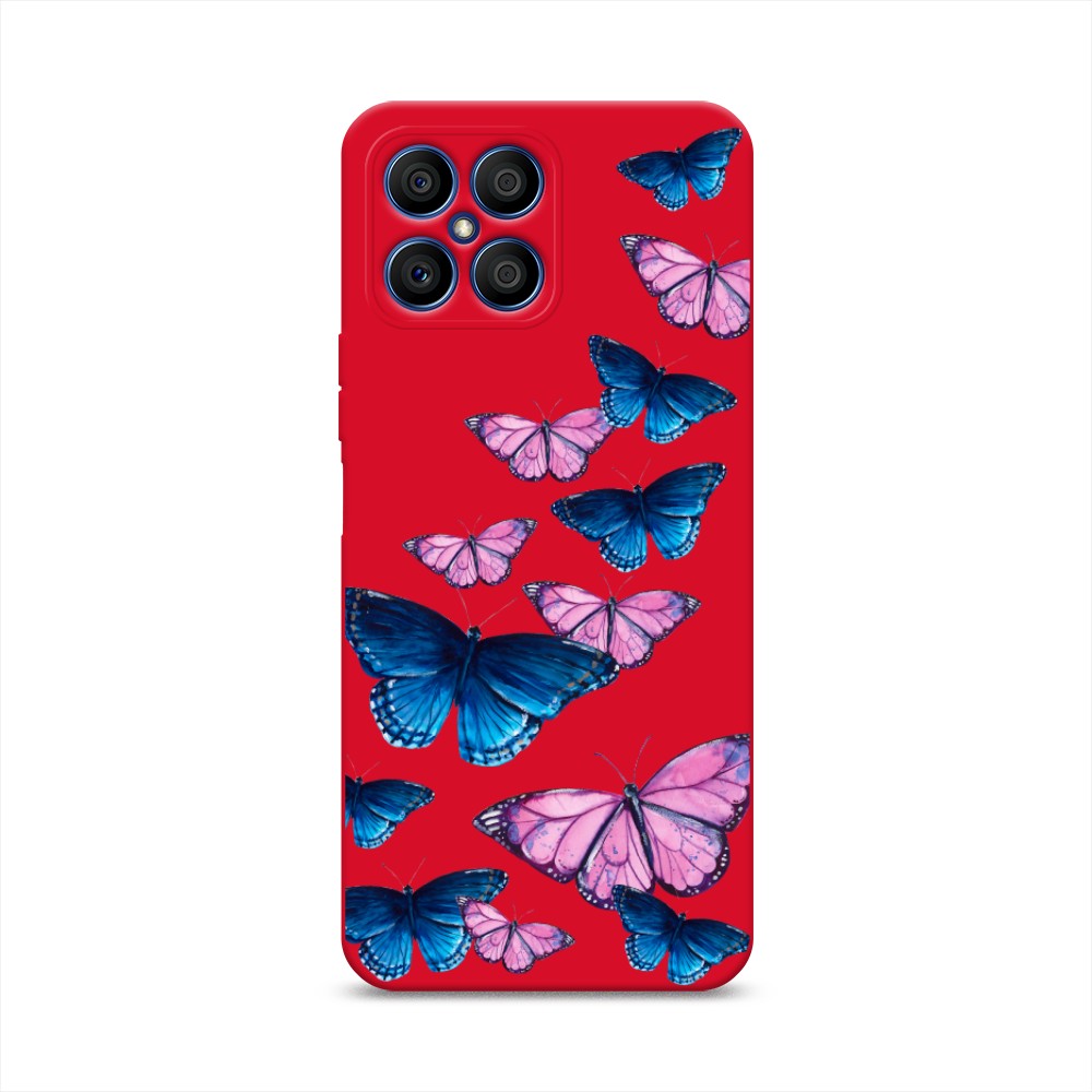 

Чехол Awog на Honor X8 "Полет бабочек", Синий;черный;розовый, 6107653-1
