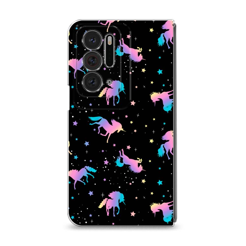 

Чехол на Oppo Find N "Единороги градиент", Черный;розовый;голубой, 259650-1