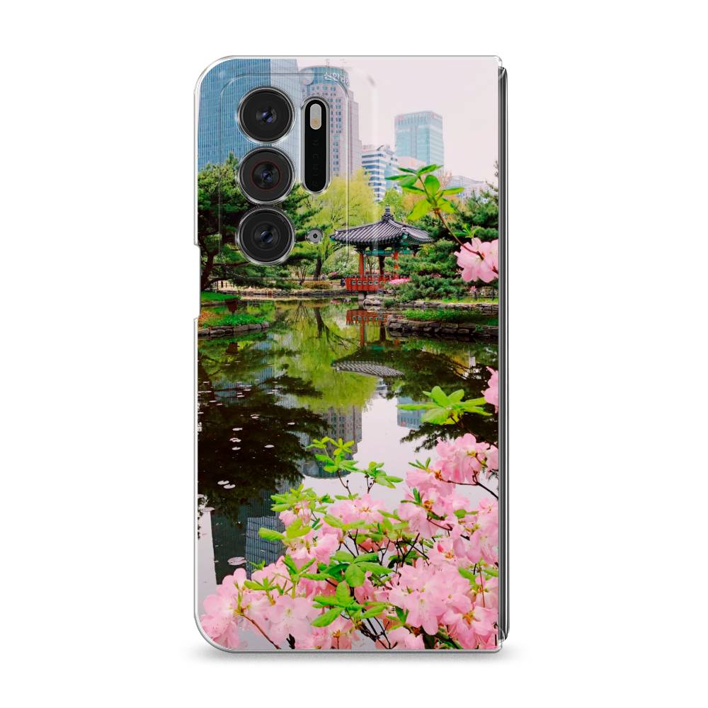 

Чехол на Oppo Find N "Сакура возле озера", Зеленый;розовый;голубой, 259650-2
