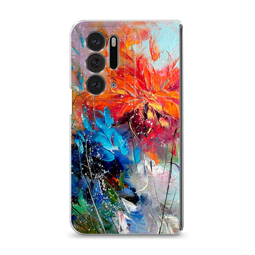 

Чехол на Oppo Find N "Абстрактные цветы", Оранжевый;синий, 259650-4