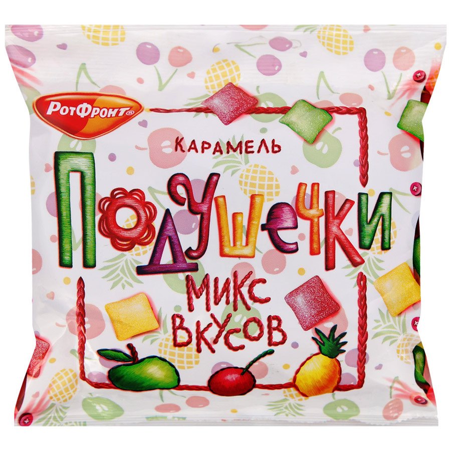 

Карамель Рот Фронт подушечки с желейной начинкой в сахаре микс вкусов 200 г