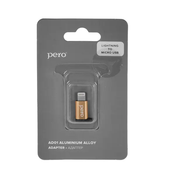 Переходник PERO Lightning - micro USB черный