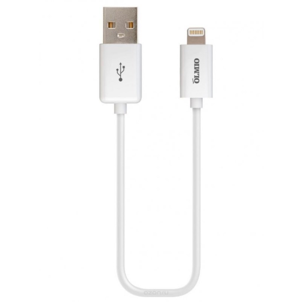 Кабель OLMIO USB - Lightning, 2.1 А, 1 м, белый