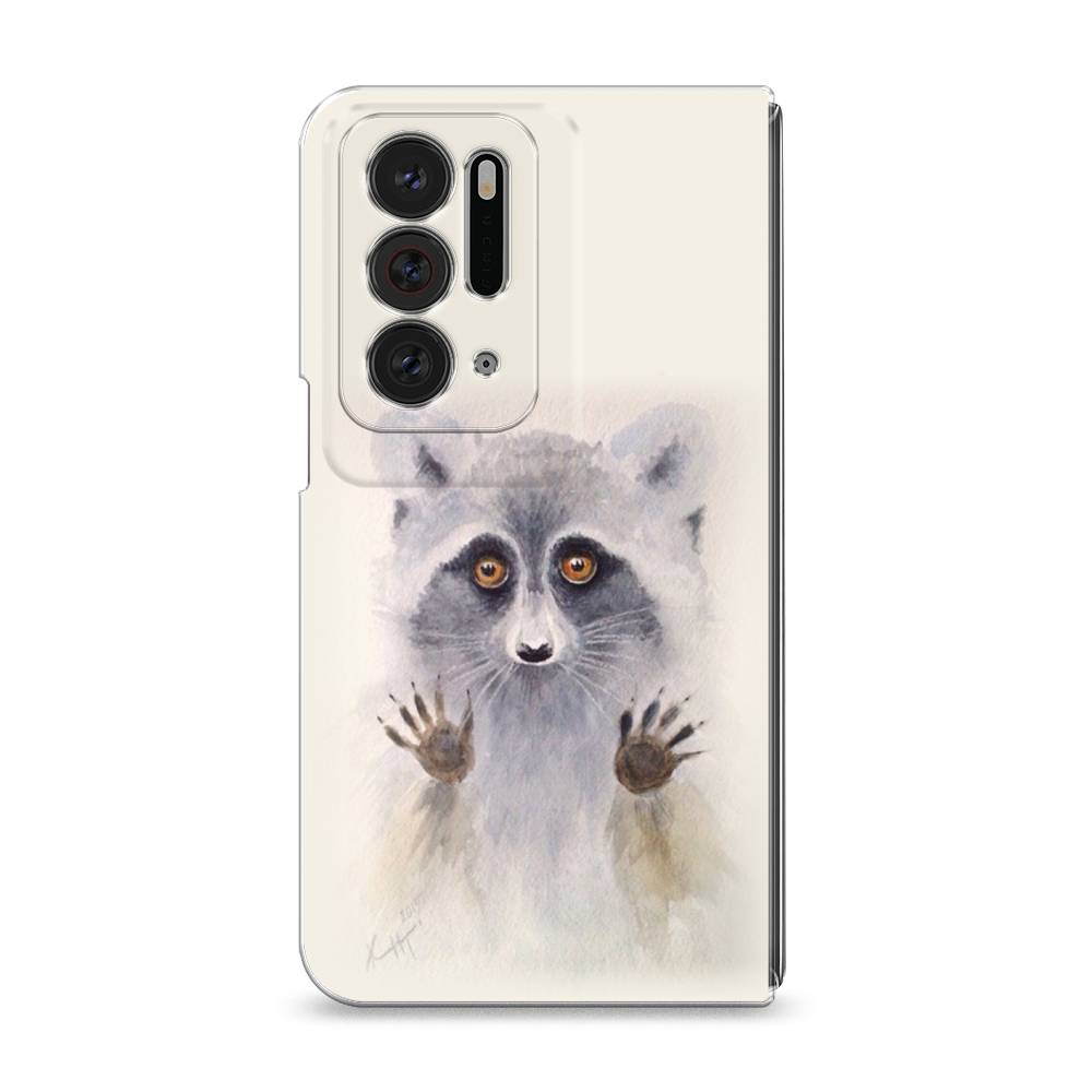 

Чехол на Oppo Find N "Енот за стеклом", Бежевый;серый, 259650-4