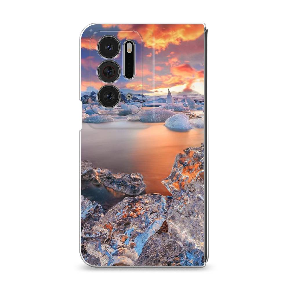 

Чехол на Oppo Find N "Ледники", Синий;оранжевый, 259650-2
