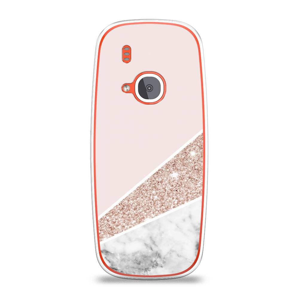 

Чехол на Nokia 3310 (2017) "Блестящий розовый мрамор", 120550-3
