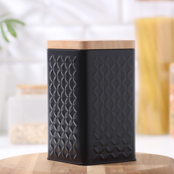 

Банка для сыпучих продуктов «Сканди», 17×10 см, цвет чёрный